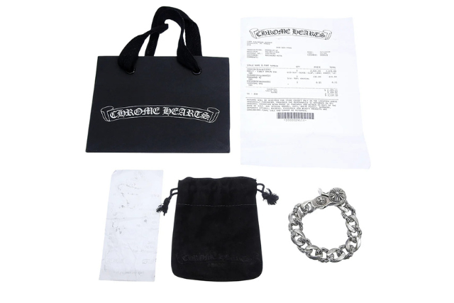 【CHROME HEARTS】クロムハーツ FANCY CHAIN LNK ブレスレット　ショップバッグと袋とインボイスつき