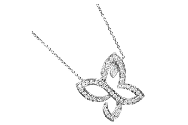 【HARRY WINSTON】ハリーウィンストン インフィニット リリー クラスター ネックレス　Pt950プラチナ×ダイヤモンド
