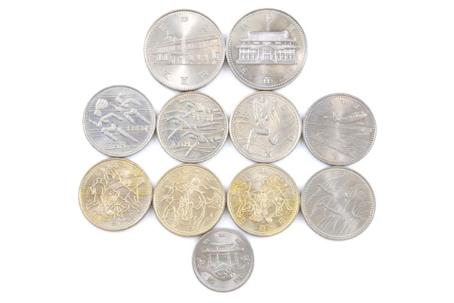 【Ministry of Finance】大蔵省 アジア競技大会 ワールドカップ等 記念硬貨 500円/100円硬貨 コイン