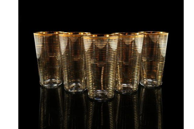 【Baccarat】バカラ オールドバカラ 金線文グラス 5客 食器