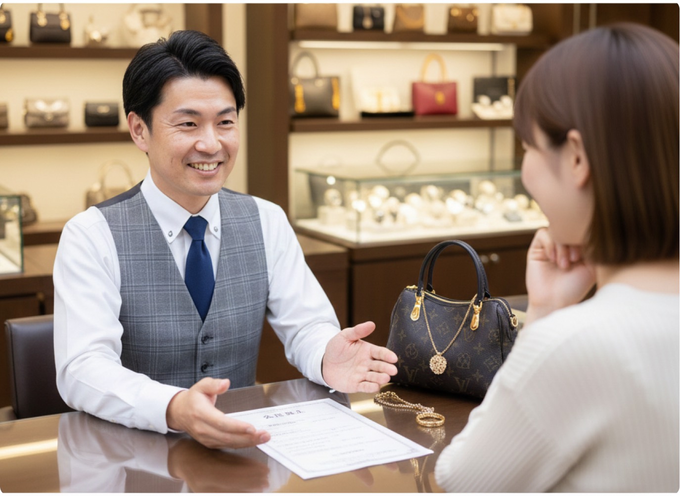 店頭買取の様子