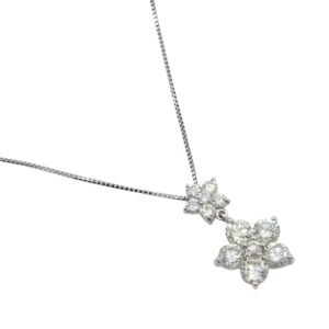 フラワー ネックレス  Pt850プラチナ×Pt900プラチナ×ダイヤモンド