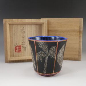 前田正博 造 色絵金銀彩面取湯呑 茶道具
